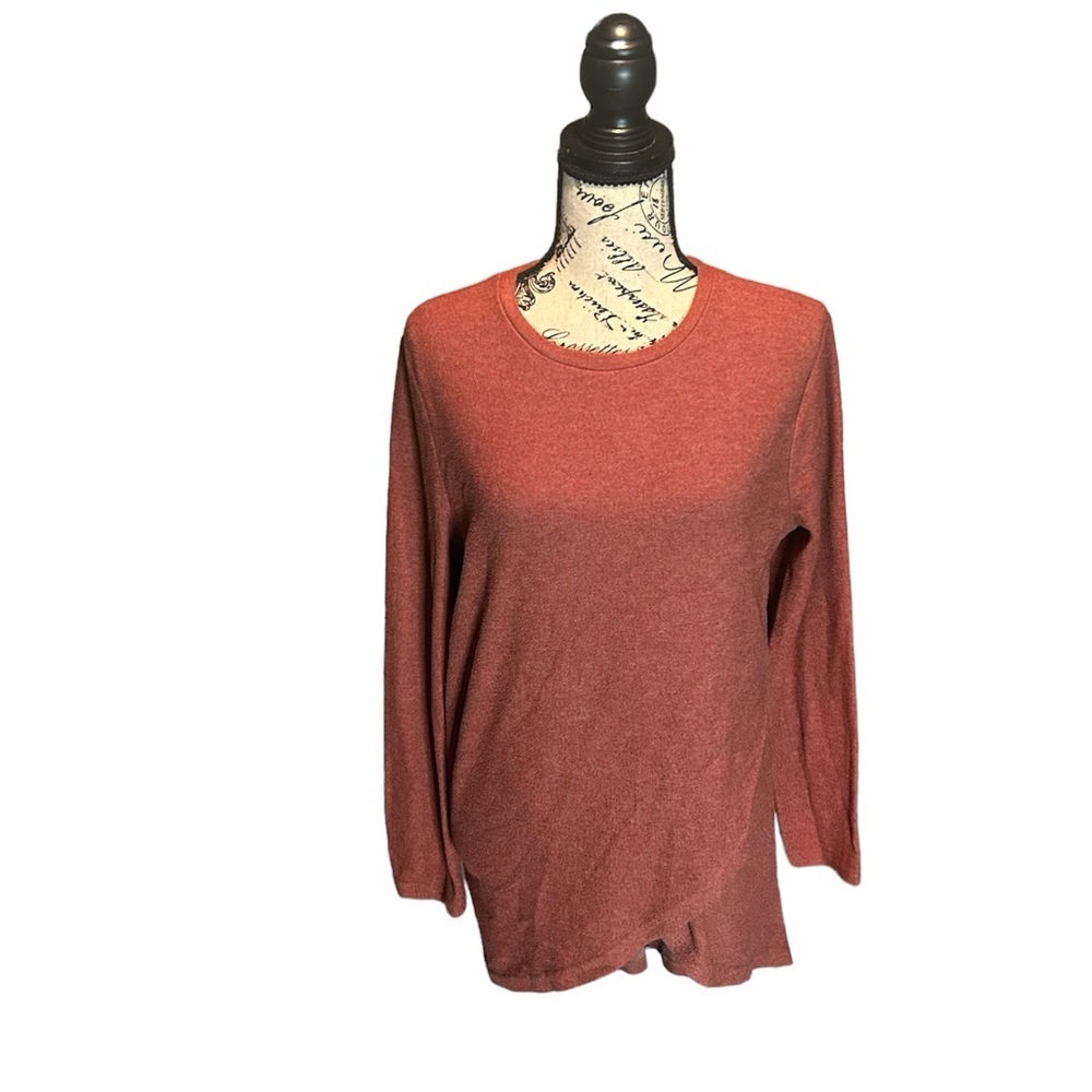 She+Sky Burnt Orange Asymmetrical Sweater Tunic